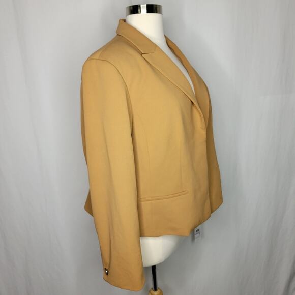 Calvin Klein Cropped Long-Sleeve Blazer Luggage NWT Plus Size 22W - Picture 6 of 9